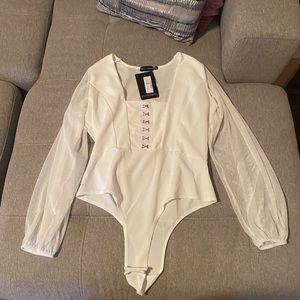 white long sleeve bodysuit